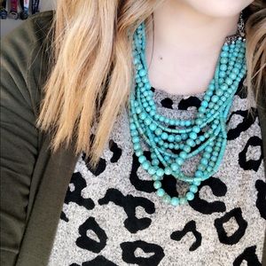 Multi strand beaded turquoise necklace